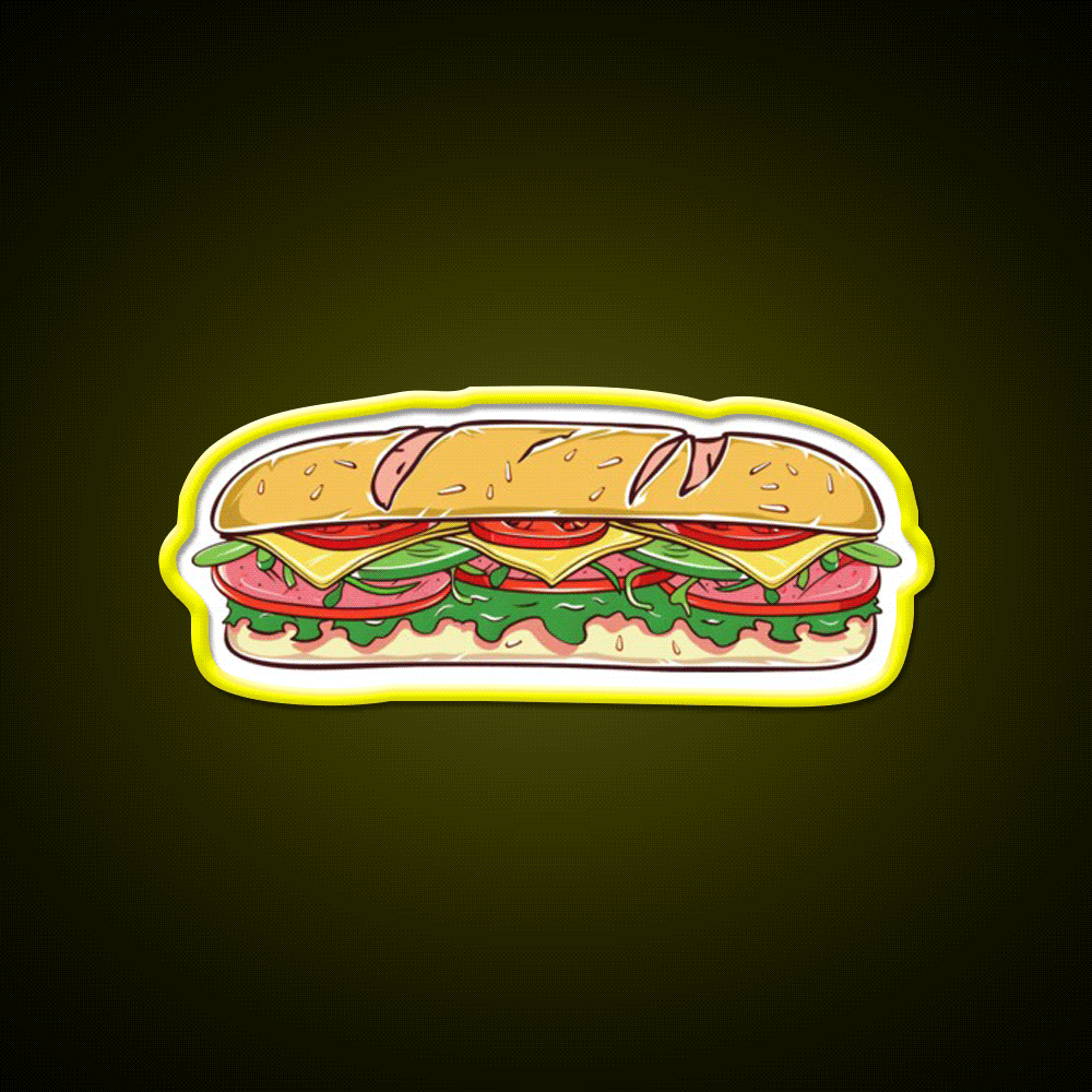 Delicious Deli Sandwich Snack Food Led Neon Sign Rgb Color - Custom LED neon sign front view
