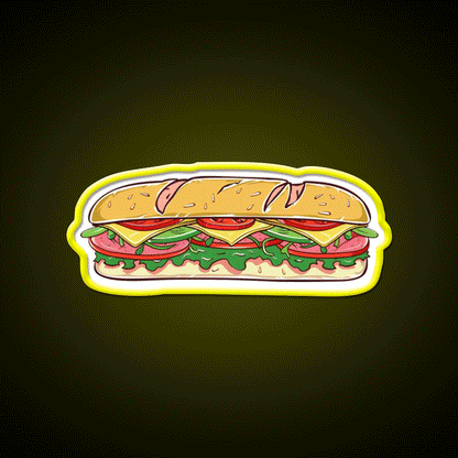 Delicious Deli Sandwich Snack Food Led Neon Sign Rgb Color - Custom LED neon sign front view