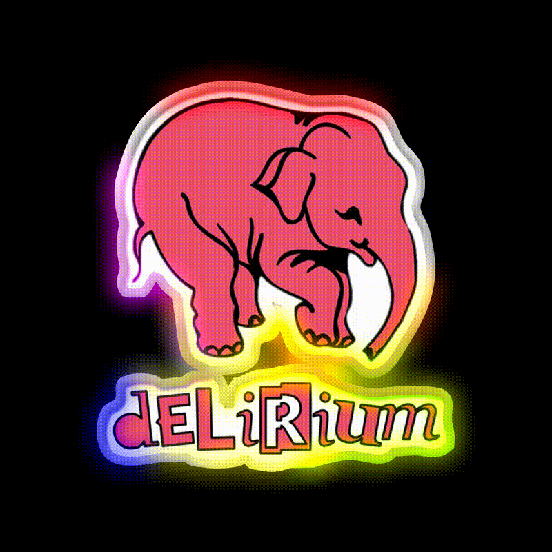 Delirium Beer Bar Decor Led Neon Sign Rgb Color - LED neon sign close-up detail
