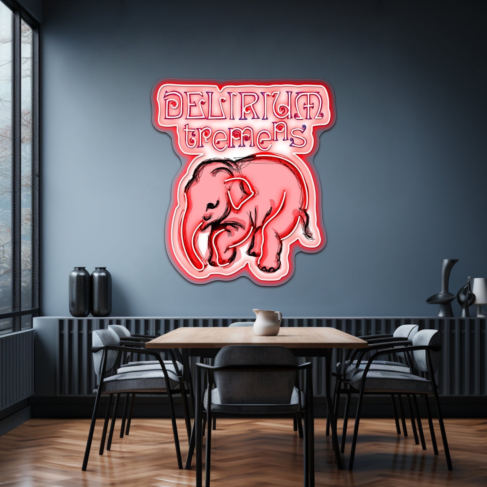 Delirium Pink Elephant Pop Artwork Affordable Custom Neon Signs - Shineneon