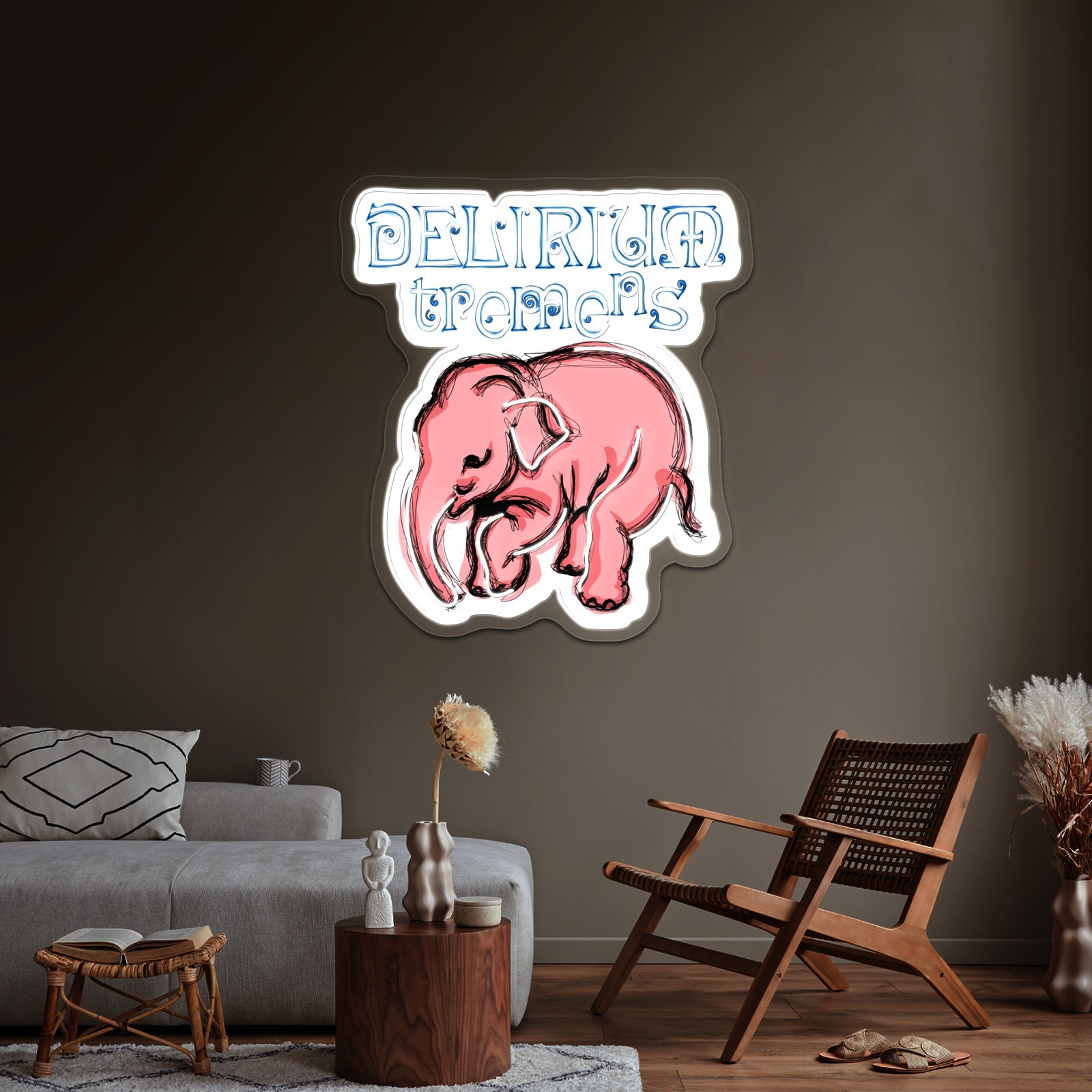 Delirium Pink Elephant Pop Artwork Affordable Custom Neon Signs - Shineneon