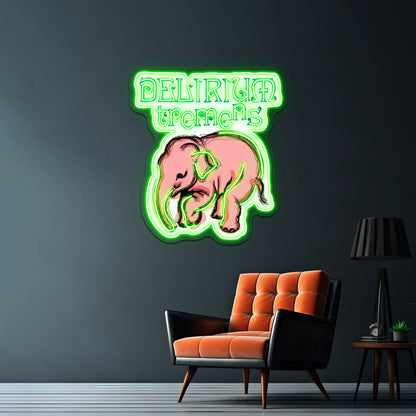 Delirium Pink Elephant Pop Artwork Affordable Custom Neon Signs