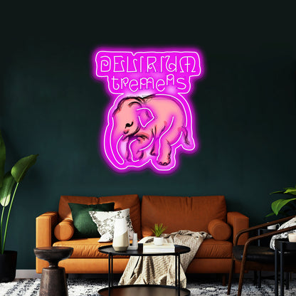 Delirium Pink Elephant Pop Artwork Affordable Custom Neon Signs