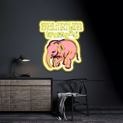 Delirium Pink Elephant Pop Artwork Affordable Custom Neon Signs