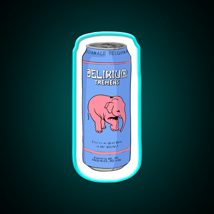 Delirium Tremens Can Beer Bar Decor Led Neon Sign Rgb Color - Size and dimension reference