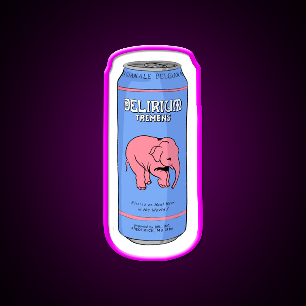 Delirium Tremens Can Beer Bar Decor Led Neon Sign Rgb Color - Neon sign mounted on wall in room