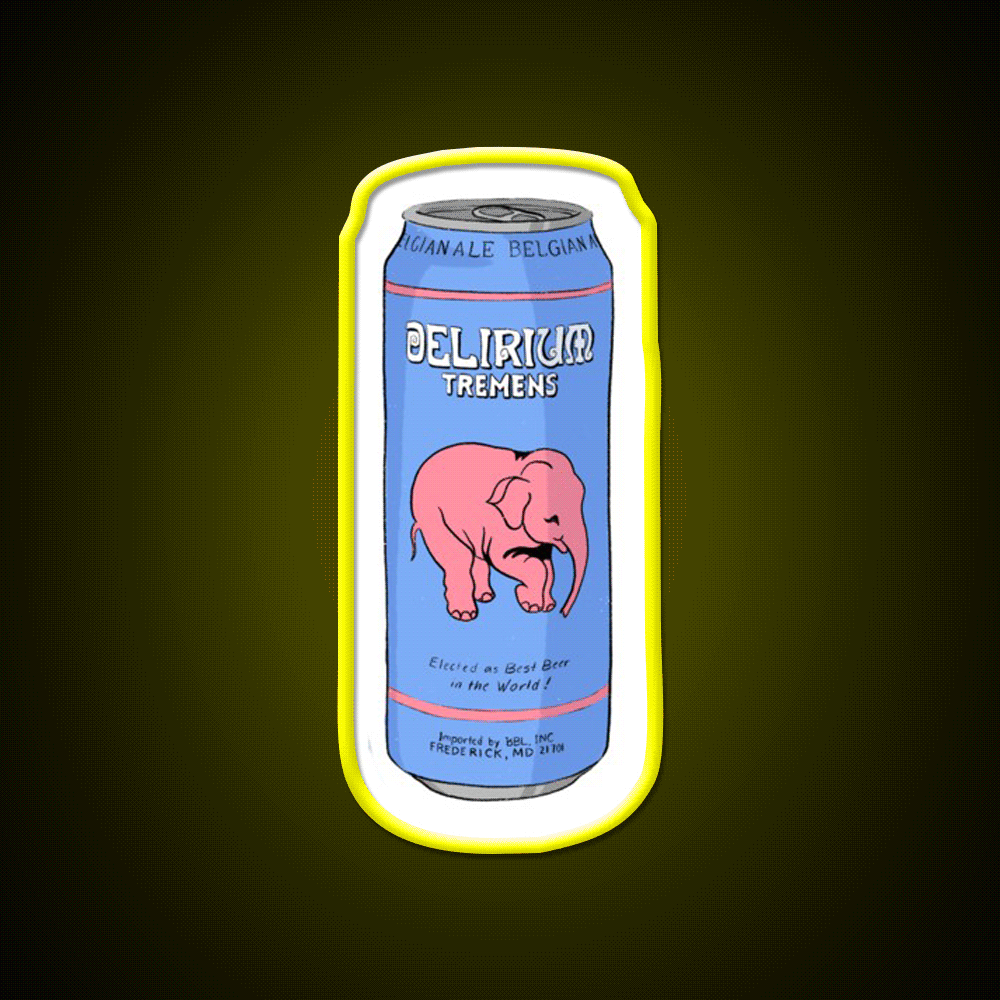 Delirium Tremens Can Beer Bar Decor Led Neon Sign Rgb Color - Custom LED neon sign front view