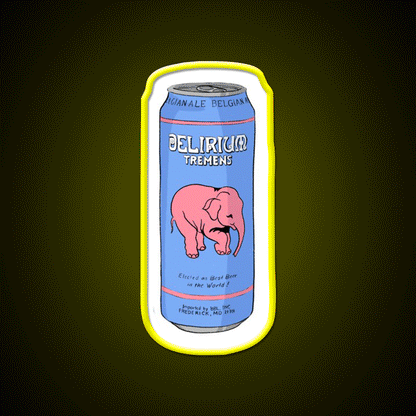 Delirium Tremens Can Beer Bar Decor Led Neon Sign Rgb Color - Custom LED neon sign front view