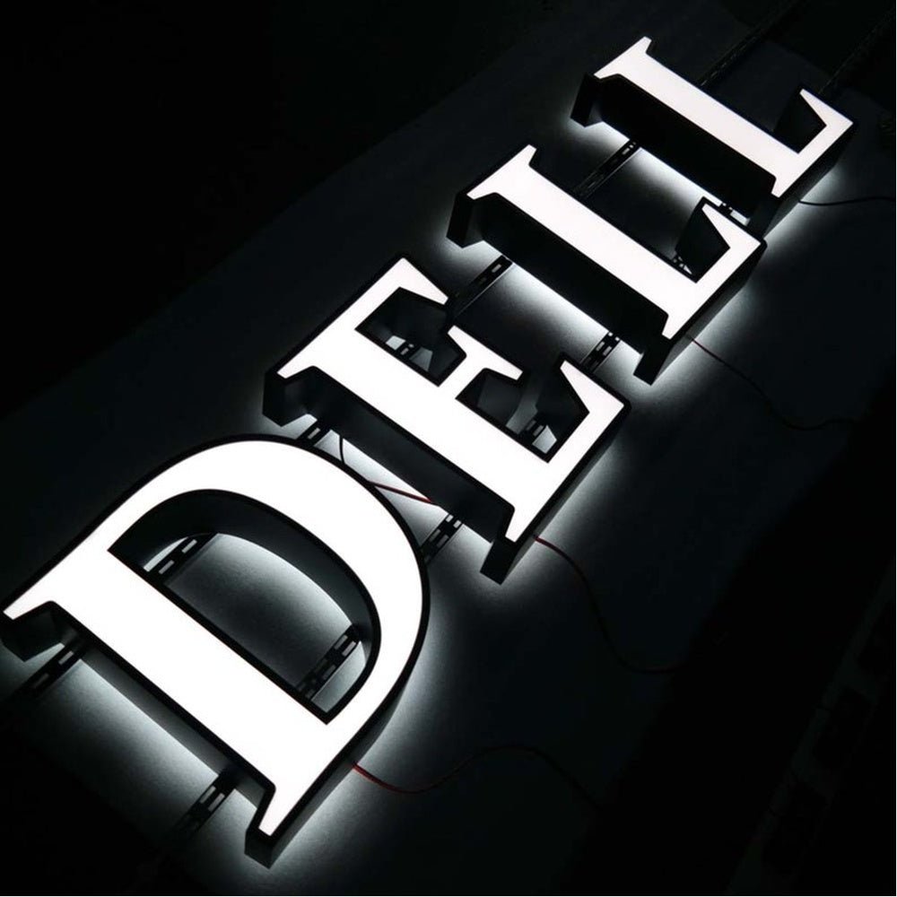 Dell 3D Frontlit And Backlit Channel Letter Led Light Sign - Shineneon
