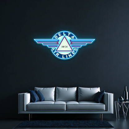 Delta Airlines Artwork Affordable Custom Neon Signs - Size and dimension reference