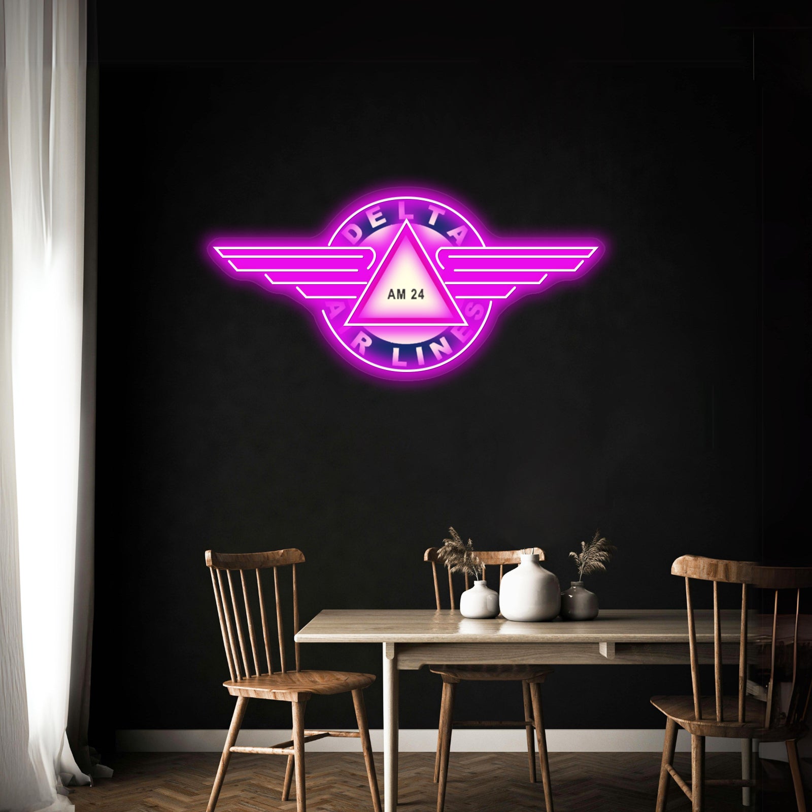 Delta Airlines Artwork Affordable Custom Neon Signs - LED neon sign close-up detail