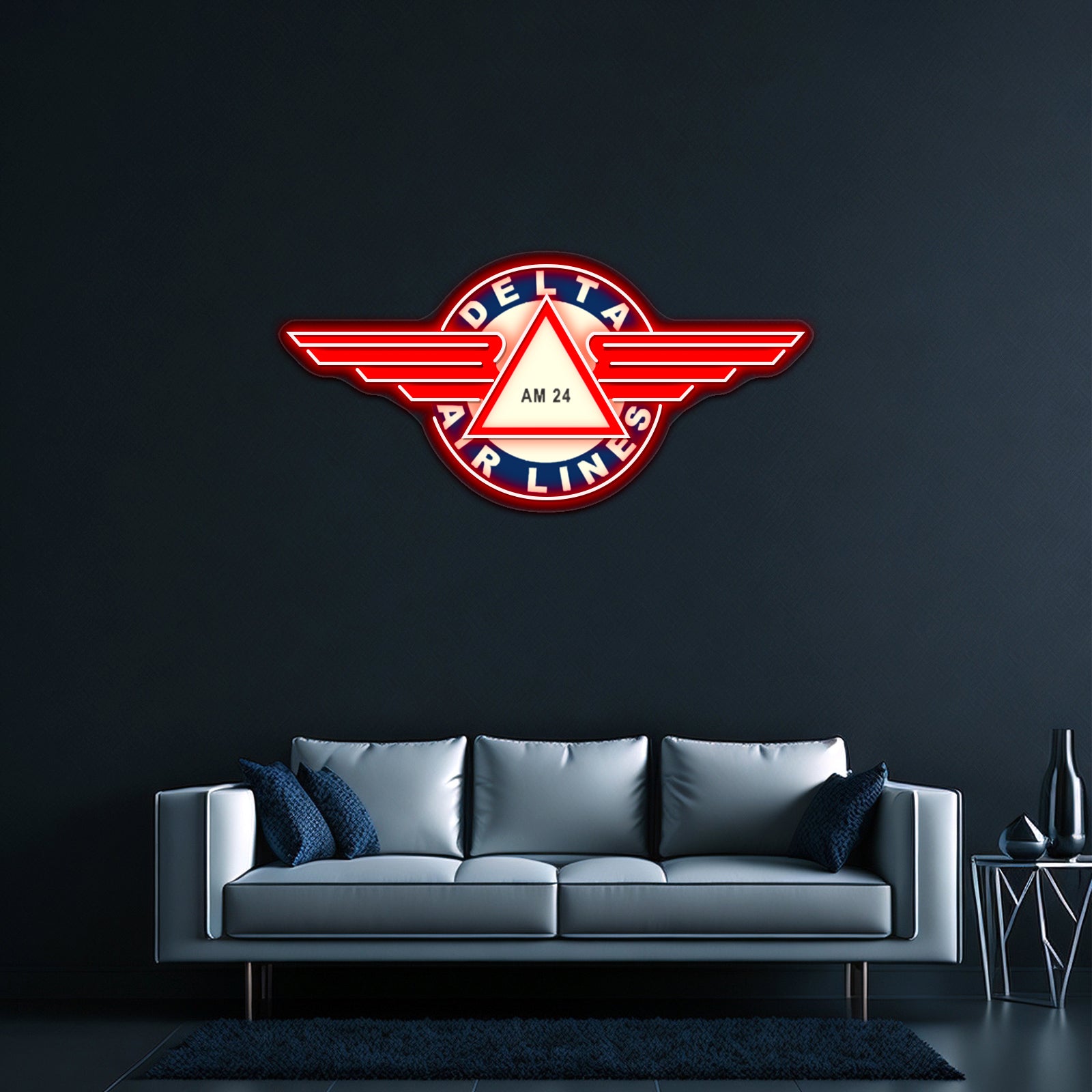 Delta Airlines Artwork Affordable Custom Neon Signs - Custom LED neon sign front view
