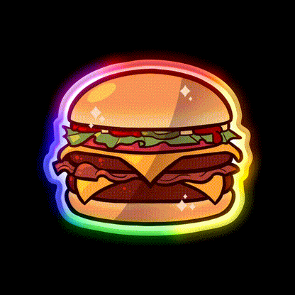 Deluxe Burger Fast Food Led Neon Sign For Burger Place Rgb Color - LED neon sign close-up detail