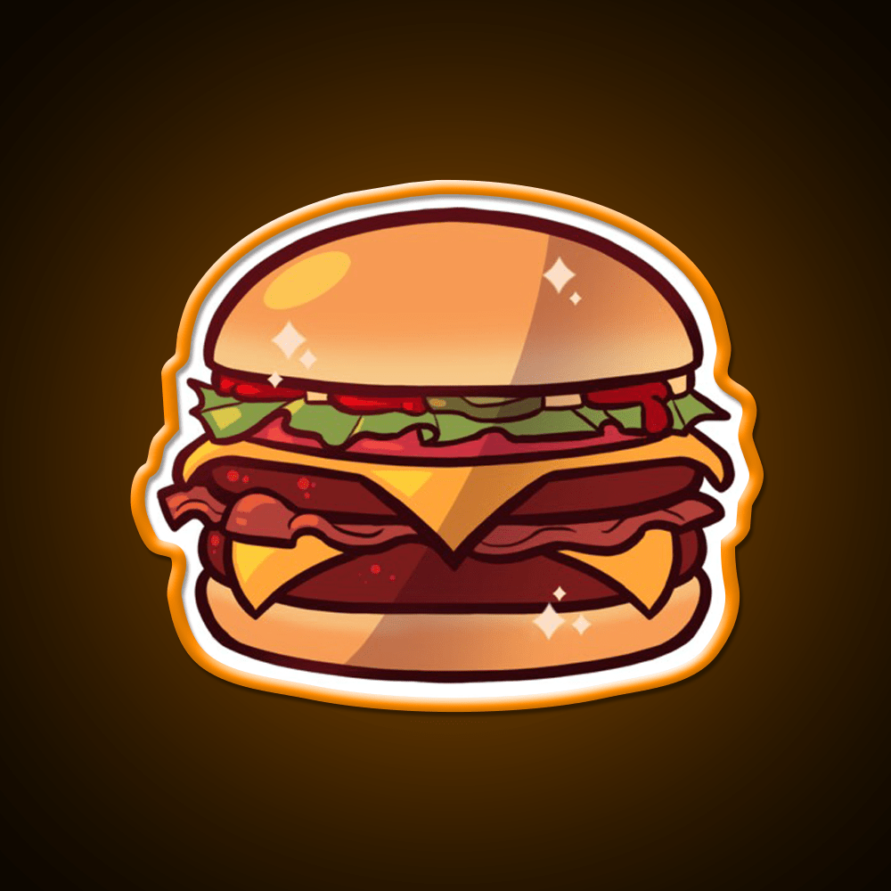 Deluxe Burger Fast Food Led Neon Sign For Burger Place Rgb Color - Shineneon