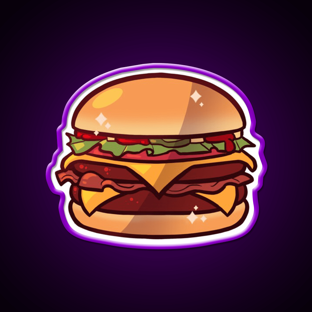 Deluxe Burger Fast Food Led Neon Sign For Burger Place Rgb Color - Shineneon