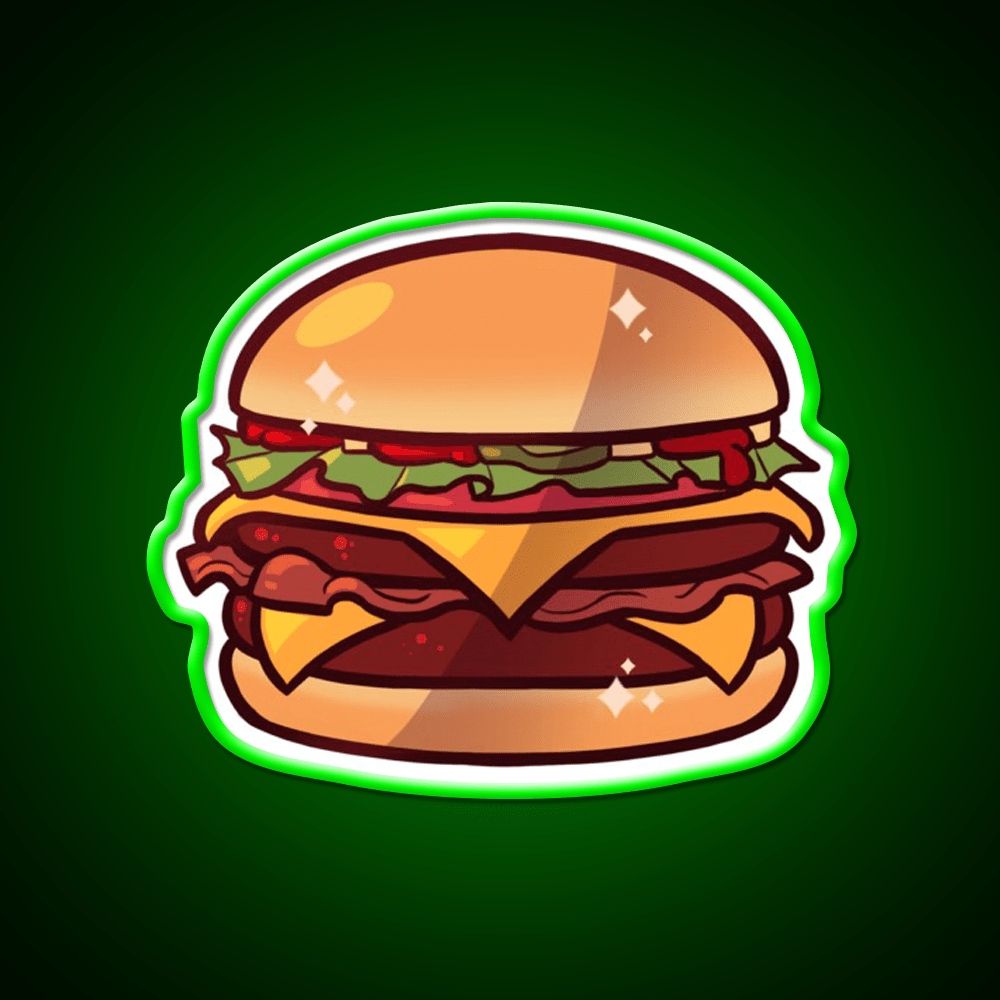 Deluxe Burger Fast Food Led Neon Sign For Burger Place Rgb Color - Shineneon