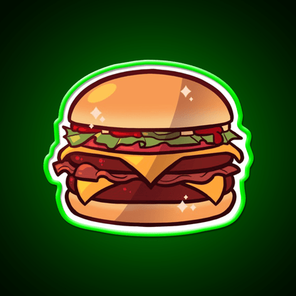 Deluxe Burger Fast Food Led Neon Sign For Burger Place Rgb Color - Shineneon