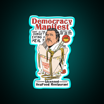 Democracy Manifest Eating A Meal A Succulent Led Neon Sign Chinese Food Rgb Color
