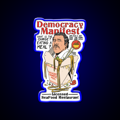 Democracy Manifest Eating A Meal A Succulent Led Neon Sign Chinese Food Rgb Color