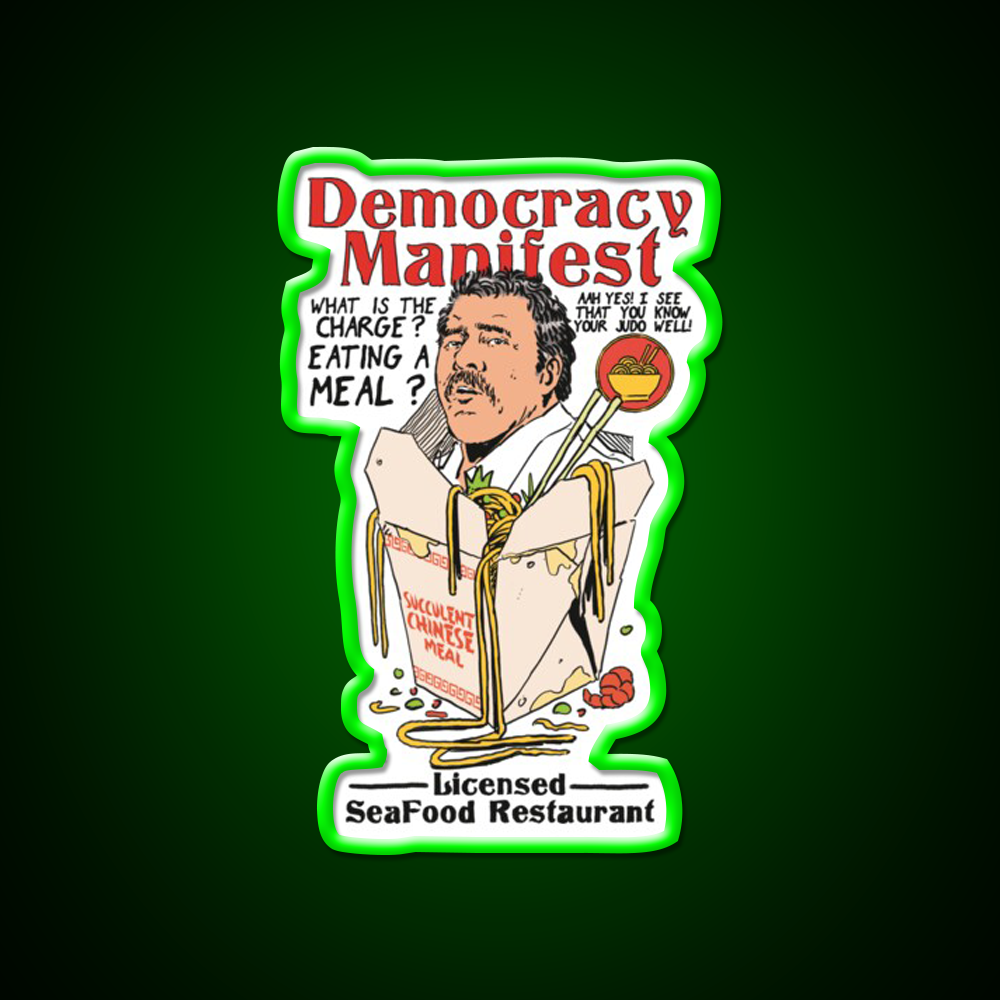 Democracy Manifest Eating A Meal A Succulent Led Neon Sign Chinese Food Rgb Color