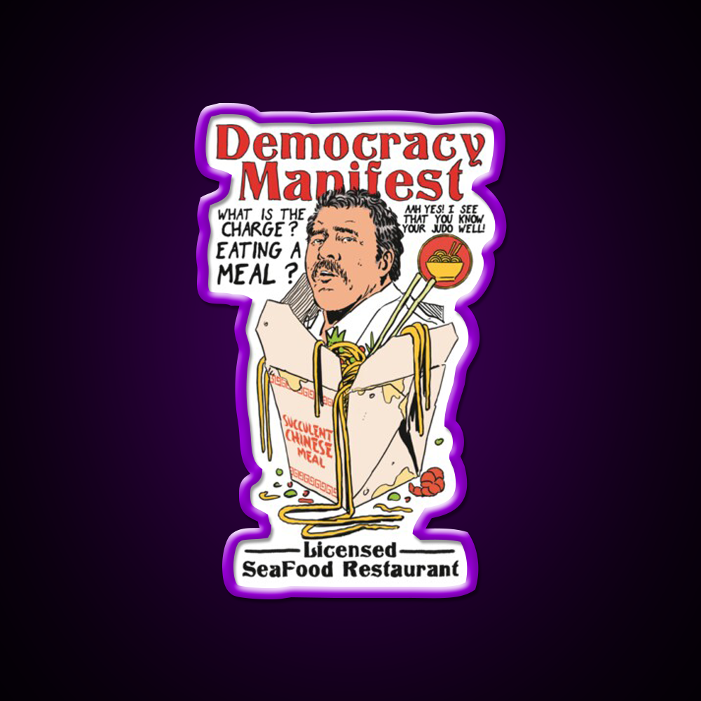 Democracy Manifest Eating A Meal A Succulent Led Neon Sign Chinese Food Rgb Color