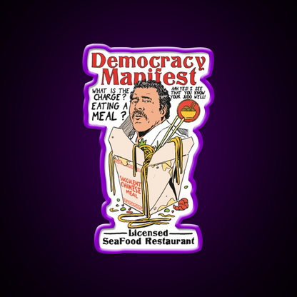 Democracy Manifest Eating A Meal A Succulent Led Neon Sign Chinese Food Rgb Color