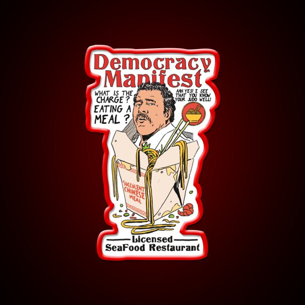 Democracy Manifest Eating A Meal A Succulent Led Neon Sign Chinese Food Rgb Color