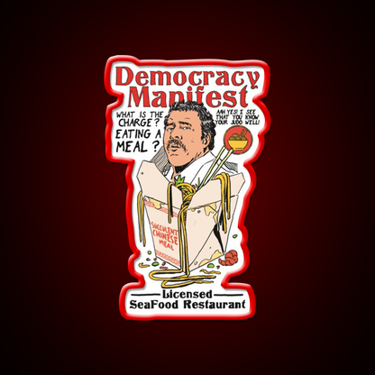 Democracy Manifest Eating A Meal A Succulent Led Neon Sign Chinese Food Rgb Color