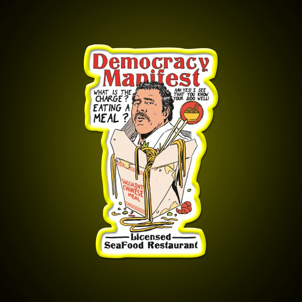 Democracy Manifest Eating A Meal A Succulent Led Neon Sign Chinese Food Rgb Color - Shineneon