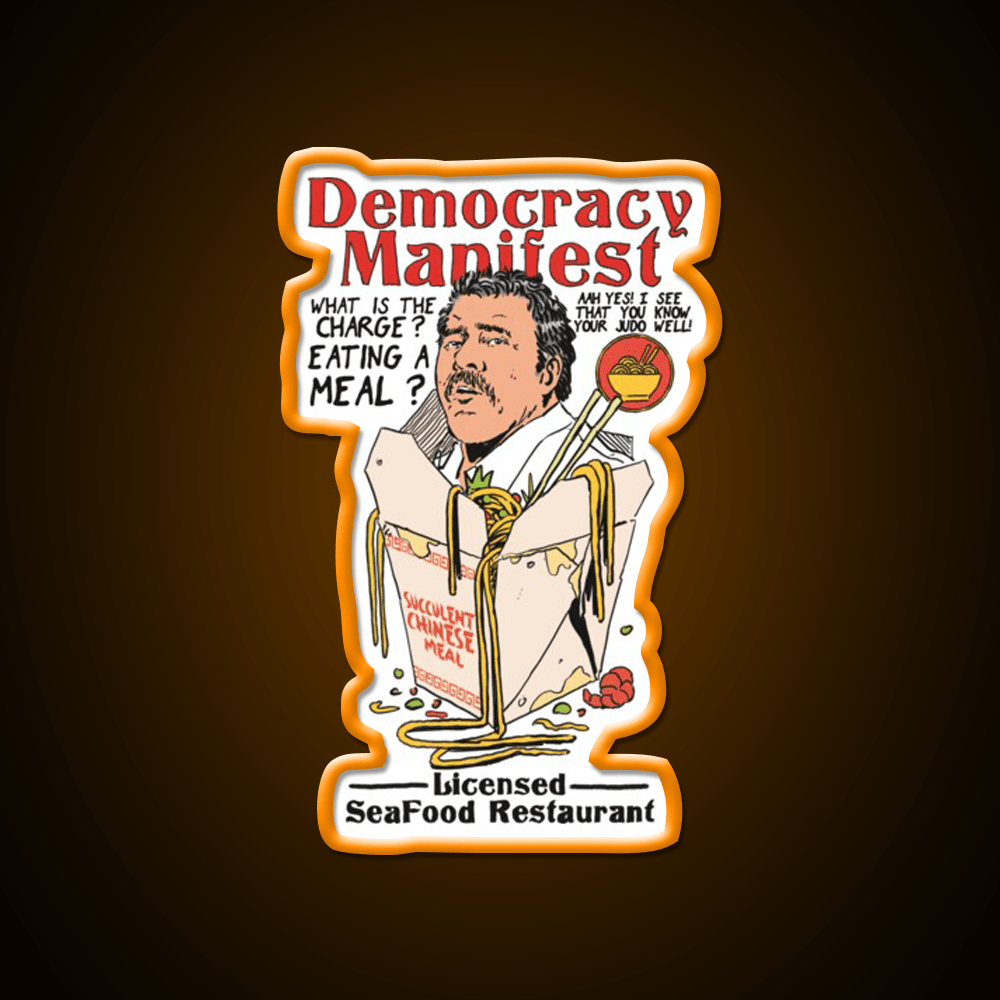 Democracy Manifest Eating A Meal A Succulent Led Neon Sign Chinese Food Rgb Color - Shineneon