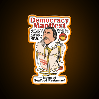 Democracy Manifest Eating A Meal A Succulent Led Neon Sign Chinese Food Rgb Color - Shineneon