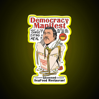 Democracy Manifest Eating A Meal A Succulent Led Neon Sign Chinese Food Rgb Color