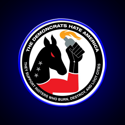 Democrats Hate America Cocktail Bar Decor Led Neon Sign Rgb Color - Shineneon