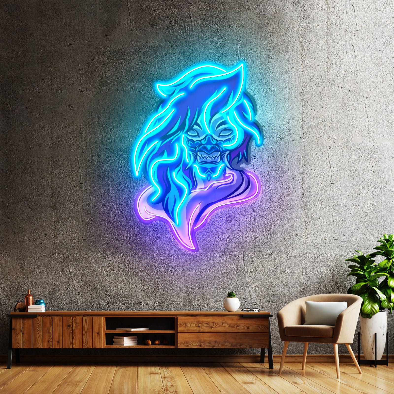 Demon Mascot Led Neon Sign Light Custom Led Signs