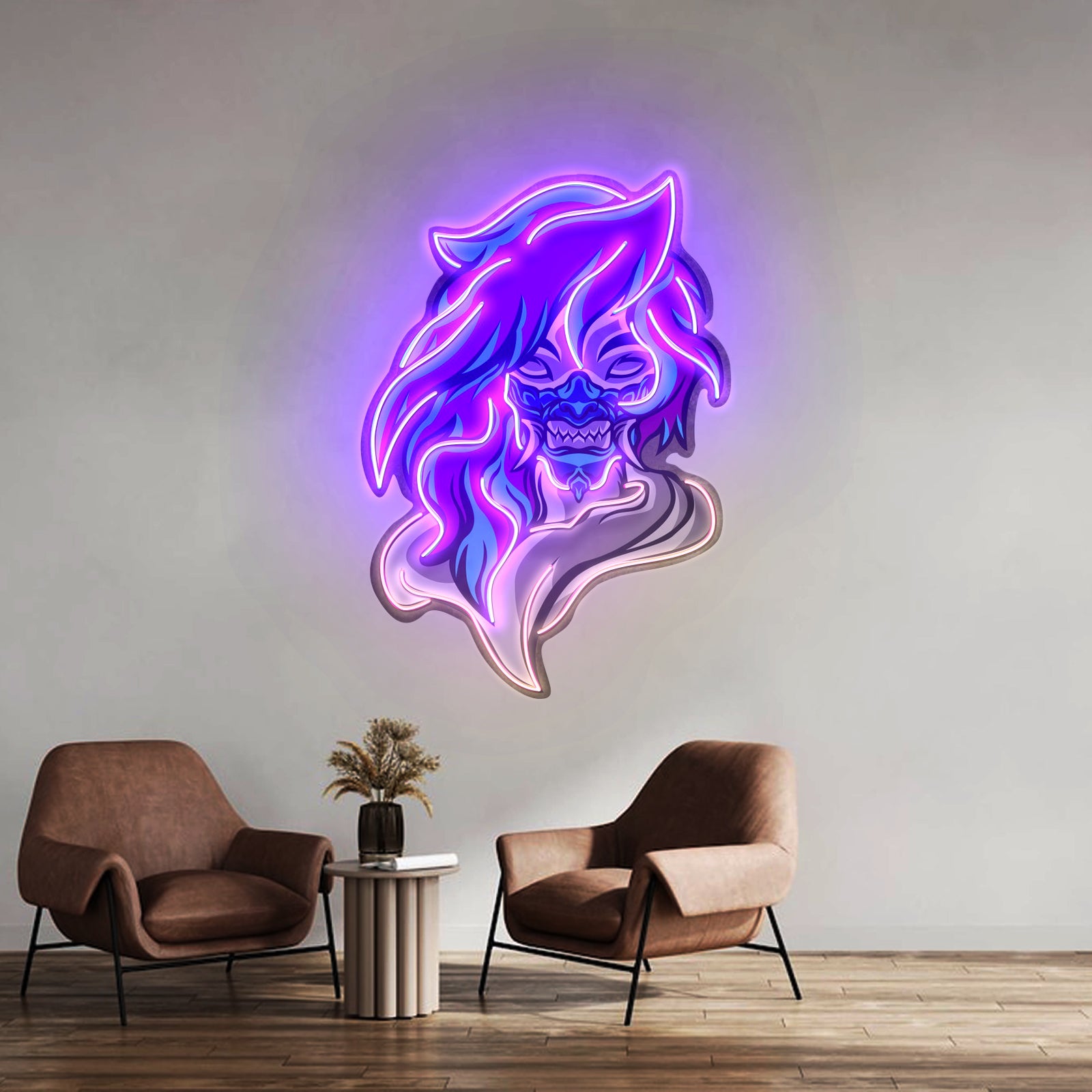 Demon Mascot Led Neon Sign Light Custom Led Signs