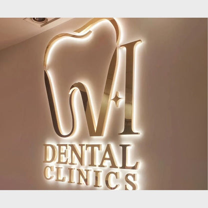 Dental Clinic With Teeth Logo 3D Backlit Channel Letters Led Light Sign - Shineneon