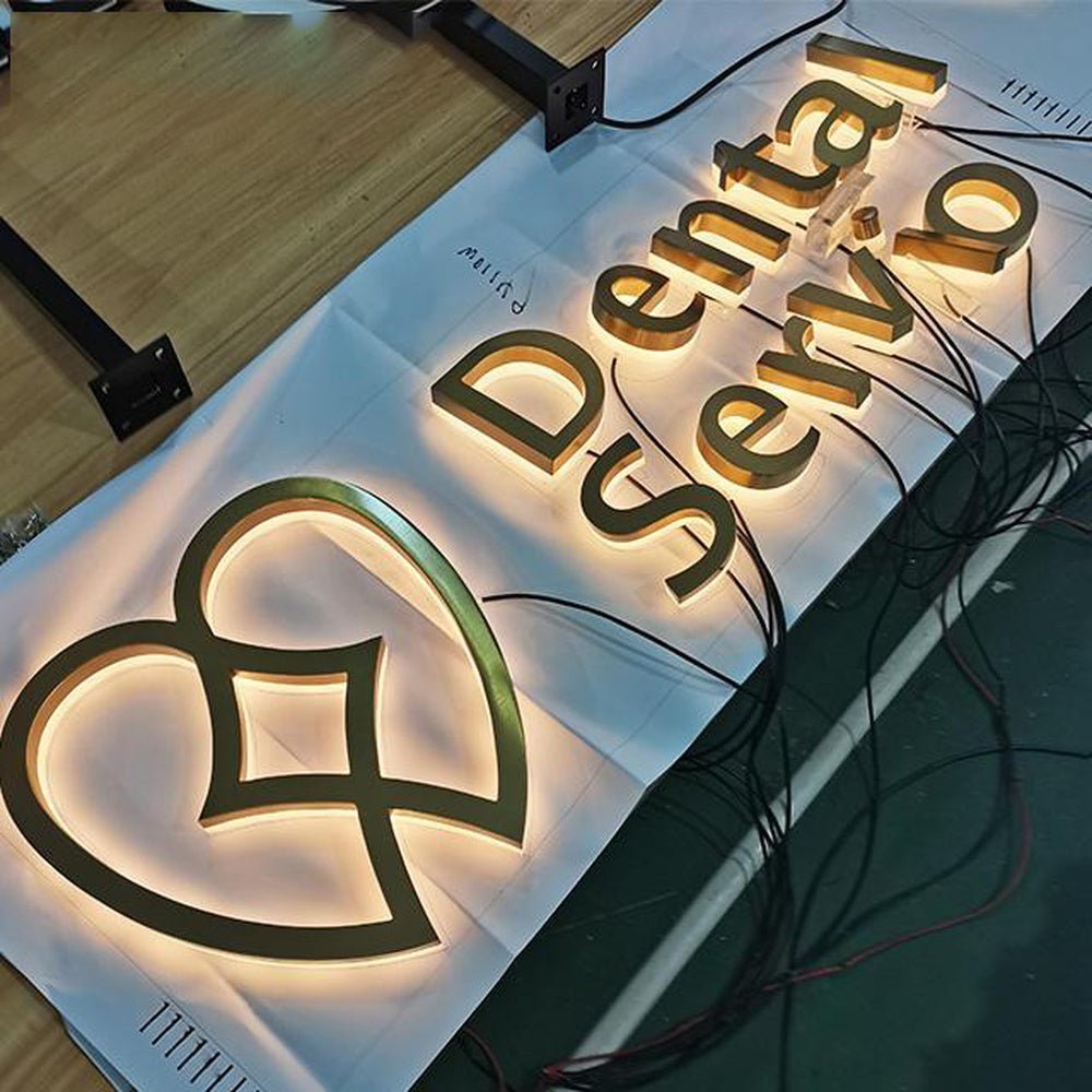 Dental Servio 3D Backlit Letters Business Metal Led Sign - Shineneon