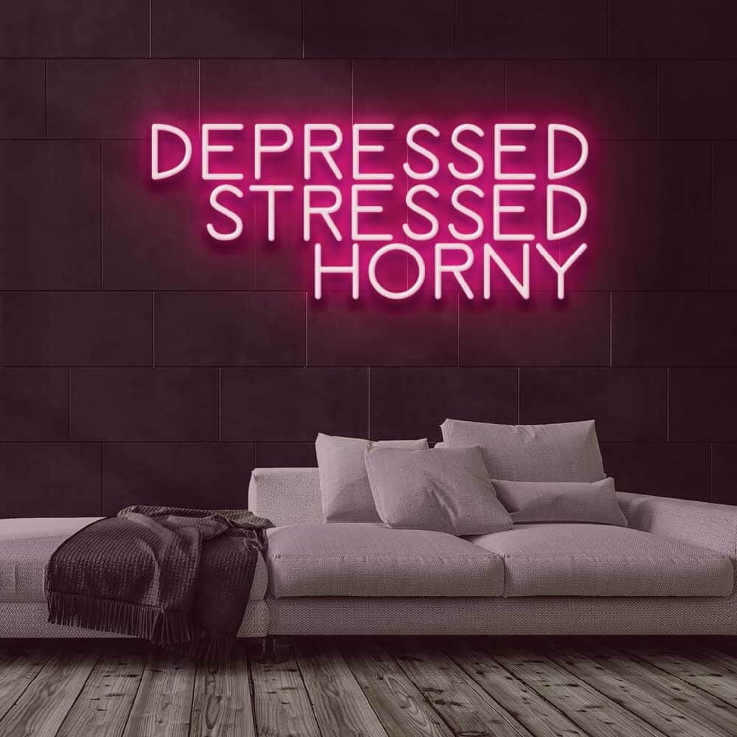 Depressed Stressed Horny Led Neon Sign | Shineneon