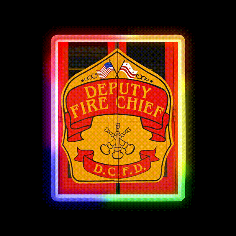 Deputy Fire Chief Asian Cultural Led Neon Sign Rgb Color - LED neon sign close-up detail
