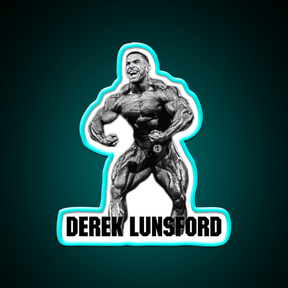 Derek Lunsford Most Muscular Bodybuilder Gym Fitness Led Neon Sign Rgb Color