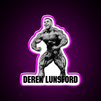Derek Lunsford Most Muscular Bodybuilder Gym Fitness Led Neon Sign Rgb Color