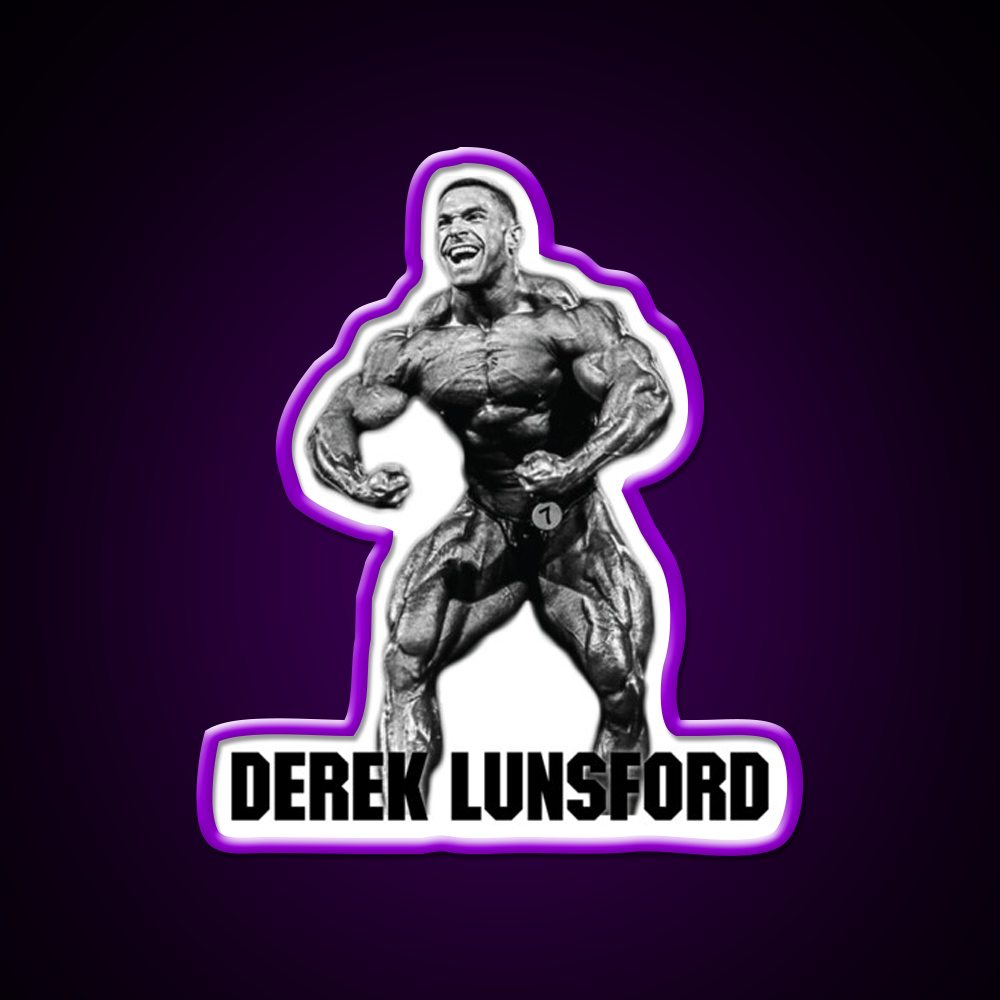 Derek Lunsford Most Muscular Bodybuilder Gym Fitness Led Neon Sign Rgb Color