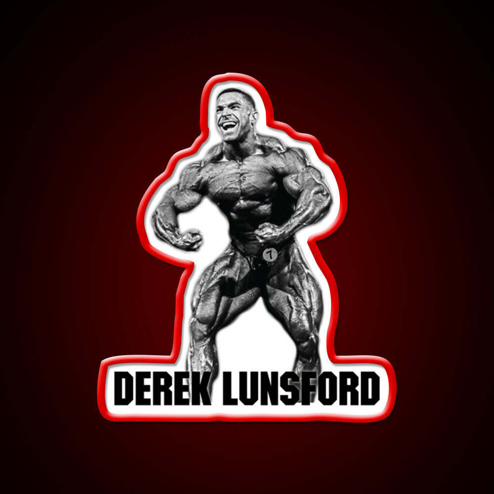 Derek Lunsford Most Muscular Bodybuilder Gym Fitness Led Neon Sign Rgb Color