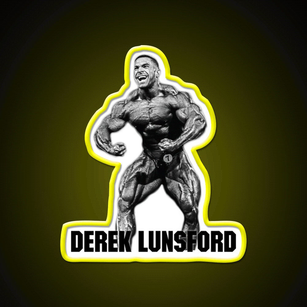 Derek Lunsford Most Muscular Bodybuilder Gym Fitness Led Neon Sign Rgb Color