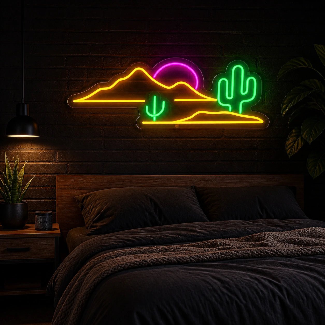 Desert Cactus Bedroom Vintage LED Neon Sign - Shineneon