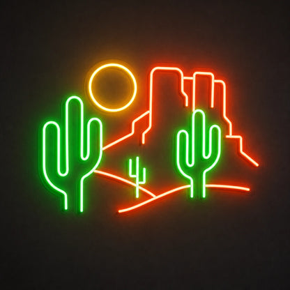Desert Cactus Landscape Bar Vintage LED Neon Sign main product image