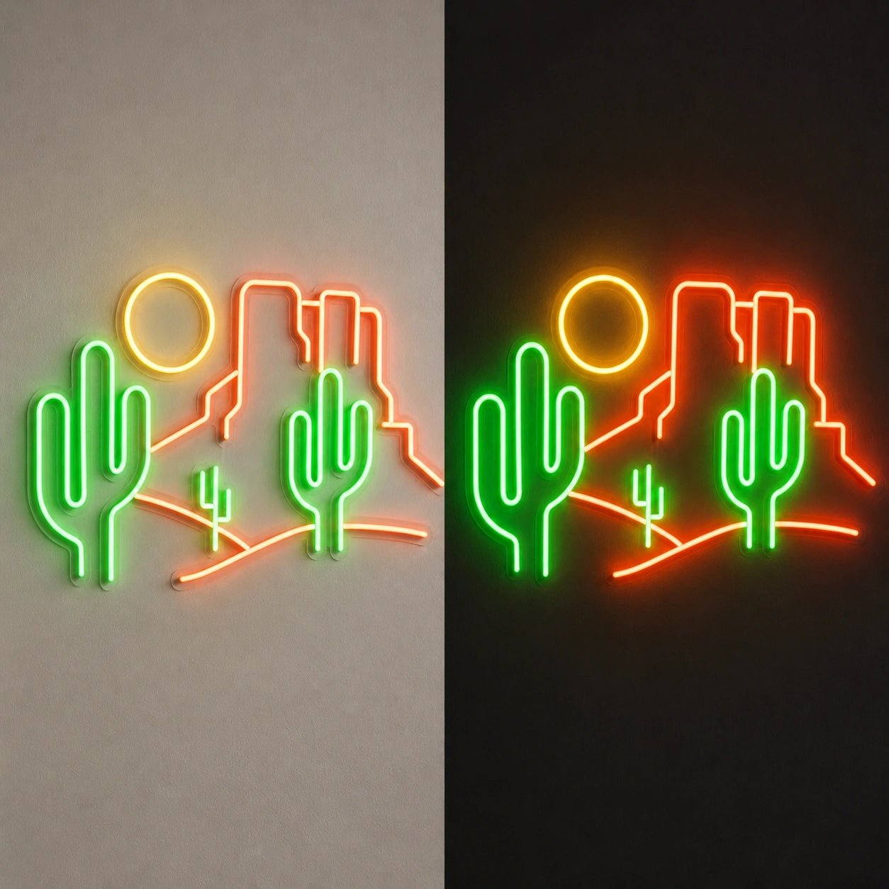 Desert Cactus Landscape Bar Vintage LED Neon Sign - Shineneon