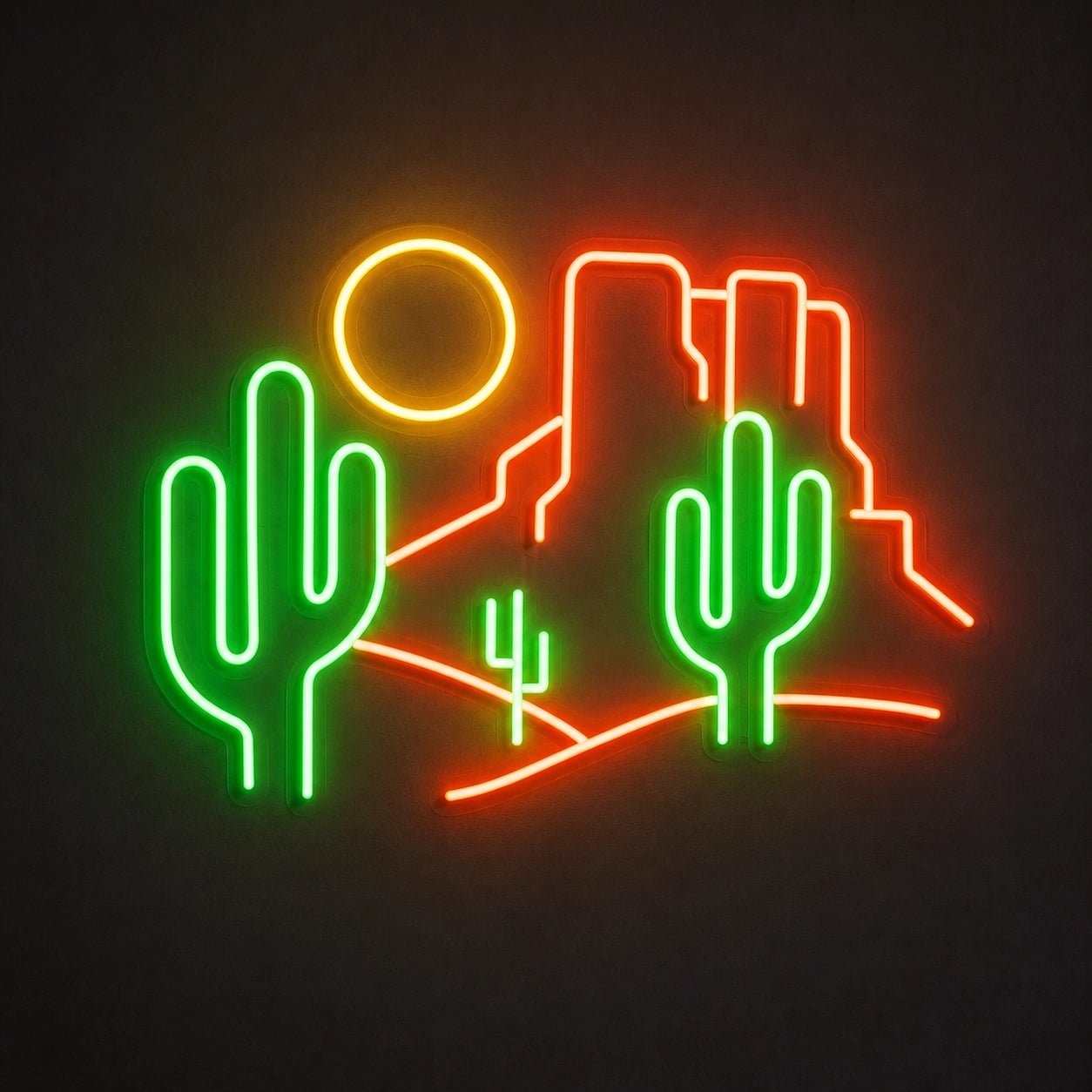 Desert Cactus Landscape Bar Vintage LED Neon Sign - Shineneon