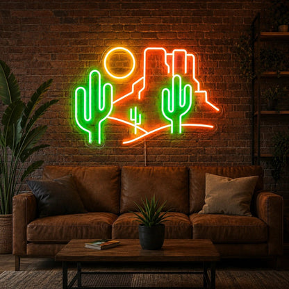 Desert Cactus Landscape LED Neon Sign - Shineneon