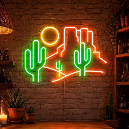 Desert Cactus Landscape LED Neon Sign - Shineneon